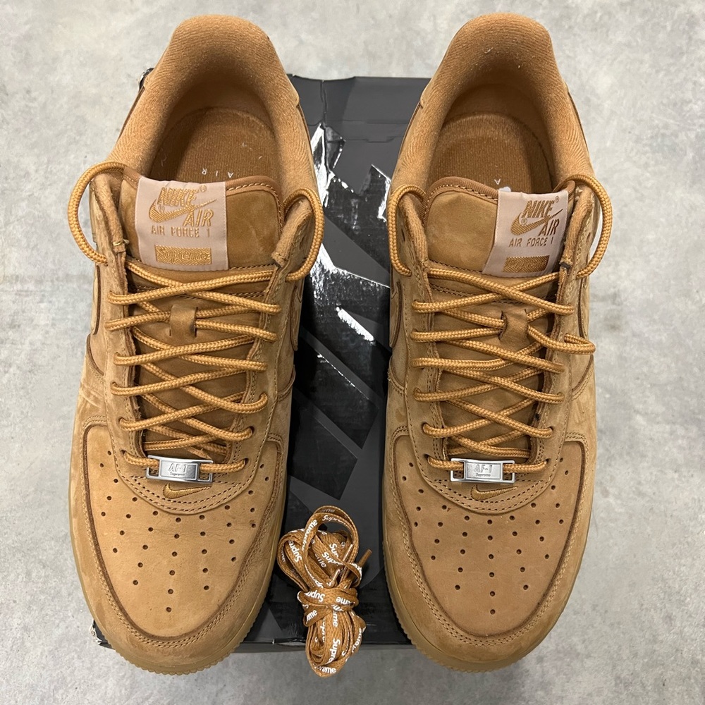 Supreme wheat Air Force 1 (worn twice) size 11